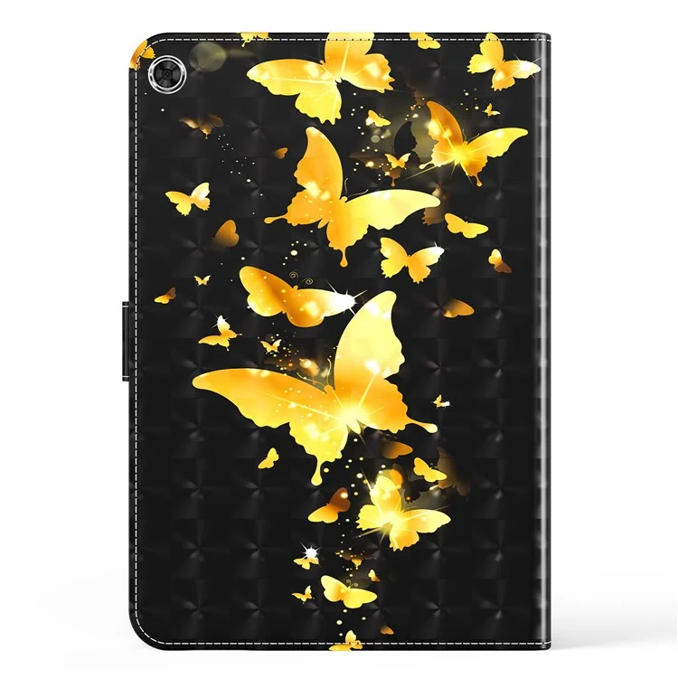 Pattern Printing Stand Wallet Shockproof Leather Tablet Case Cover for Samsung Galaxy Tab A8 10.5 2021 - Golden Butterflies