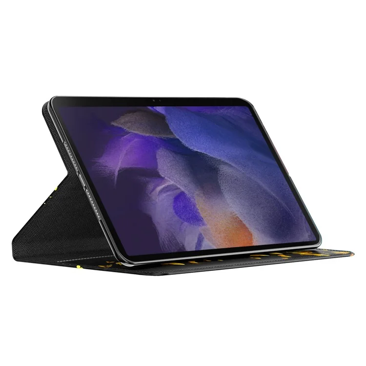 Pattern Printing Stand Wallet Shockproof Leather Tablet Case Cover for Samsung Galaxy Tab A8 10.5 2021 - Golden Butterflies
