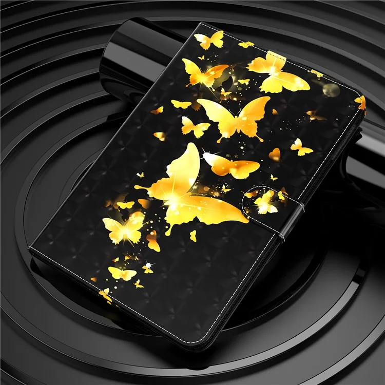 Pattern Printing Stand Wallet Shockproof Leather Tablet Case Cover for Samsung Galaxy Tab A8 10.5 2021 - Golden Butterflies