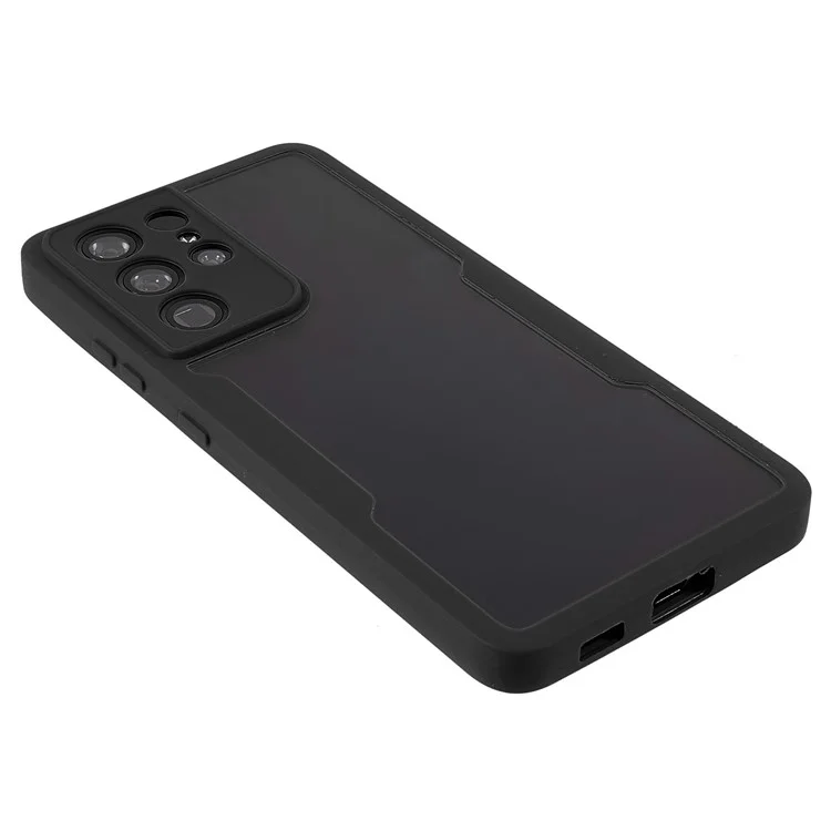 Shock-Absorbed Acrylic + TPU Detachable 2-in-1 Hybrid Phone Protective Case + PET Screen Protector for Samsung Galaxy S21 Ultra 5G/S30 Ultra 5G - Black