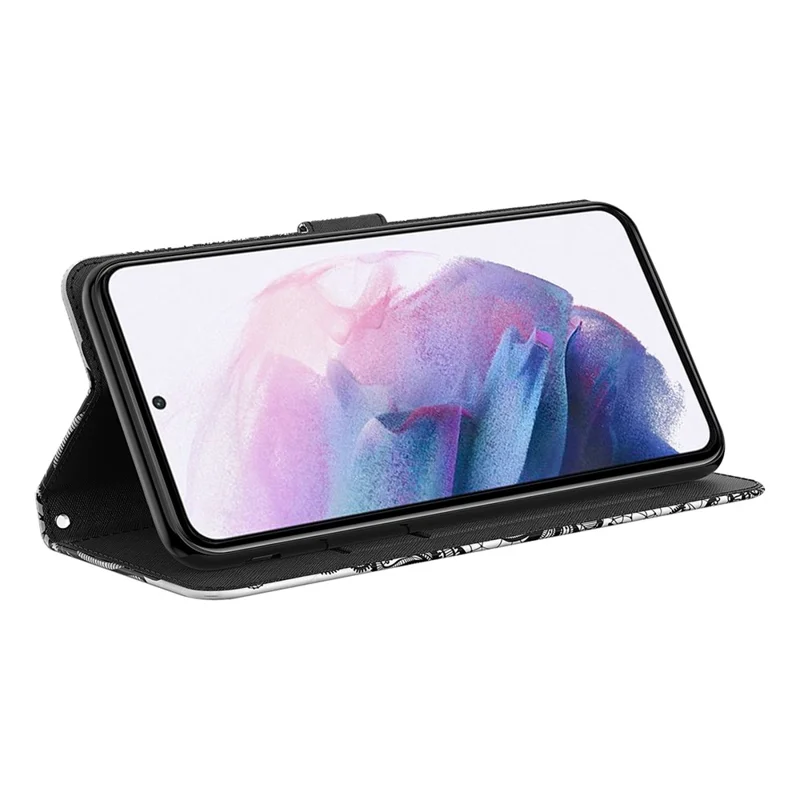 Folio Flip Wallet Case 3D Creative Pattern Printing PU Leather Cover with Strap for Samsung Galaxy A13 5G / A04s 4G (164.7mm) - Panda Climbing Bamboo