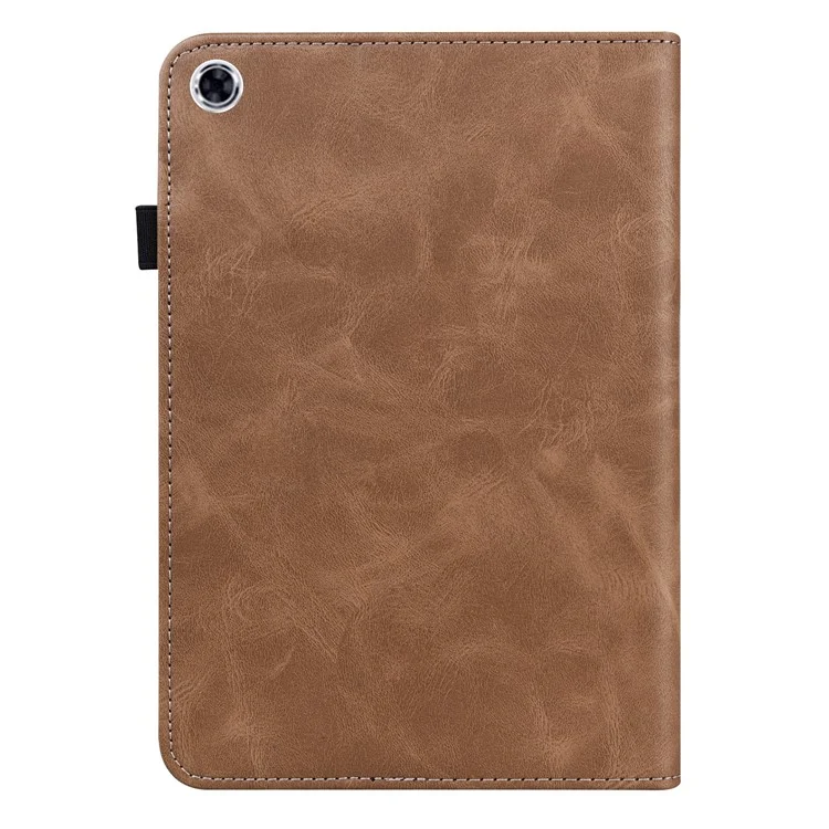 Pour Samsung Galaxy Tab A8 10.5 (2021) Étui en cuir PU avec support multi-angles, rabat et fentes pour cartes, avec bande élastique - Marron