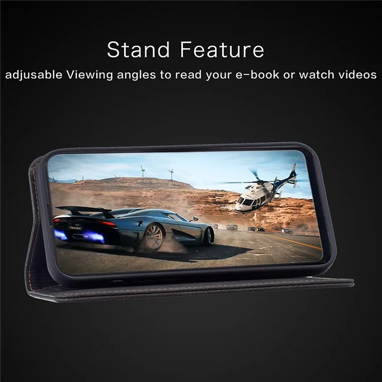 BINFEN COLOR BF08 RFID Blocking Magnetic Closure Shockproof Leather Phone Case Wallet Stand Cover for Samsung Galaxy S20 FE/S20 FE 5G/S20 Lite/S20 FE 2022 - Preto
