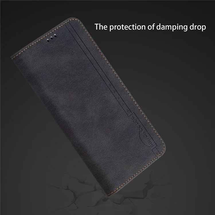 BINFEN COLOR BF08 RFID Blocking Magnetic Closure Shockproof Leather Phone Case Wallet Stand Cover for Samsung Galaxy S20 FE/S20 FE 5G/S20 Lite/S20 FE 2022 - Preto