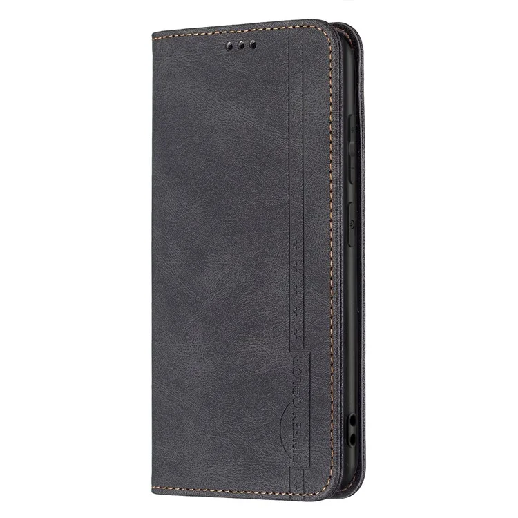 BINFEN COLOR BF08 RFID Blocking Magnetic Closure Shockproof Leather Phone Case Wallet Stand Cover for Samsung Galaxy S20 FE/S20 FE 5G/S20 Lite/S20 FE 2022 - Preto