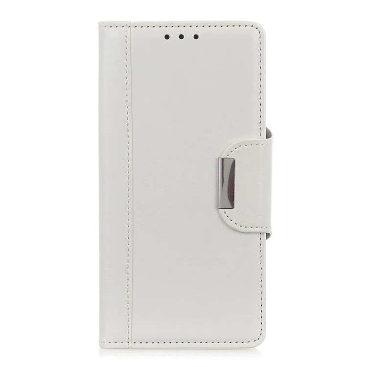 Full Body Protection PU Leather Flip Wallet Stand Folio Case with Magnetic Closure for Samsung Galaxy S22 5G - White