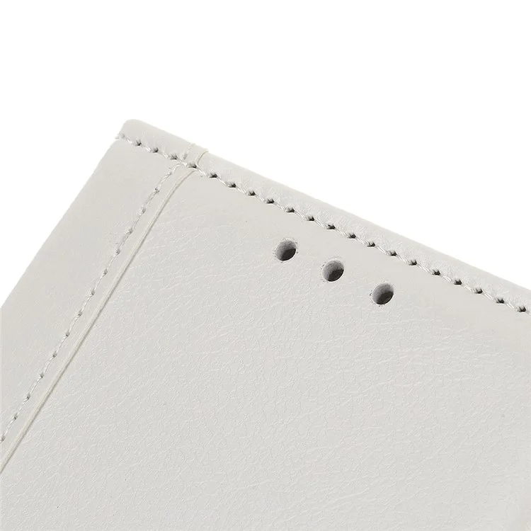 Full Body Protection PU Leather Flip Wallet Stand Folio Case with Magnetic Closure for Samsung Galaxy S22 5G - White