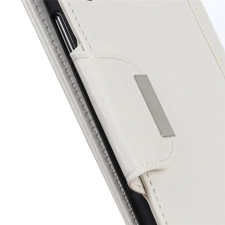 Full Body Protection PU Leather Flip Wallet Stand Folio Case with Magnetic Closure for Samsung Galaxy S22 5G - White