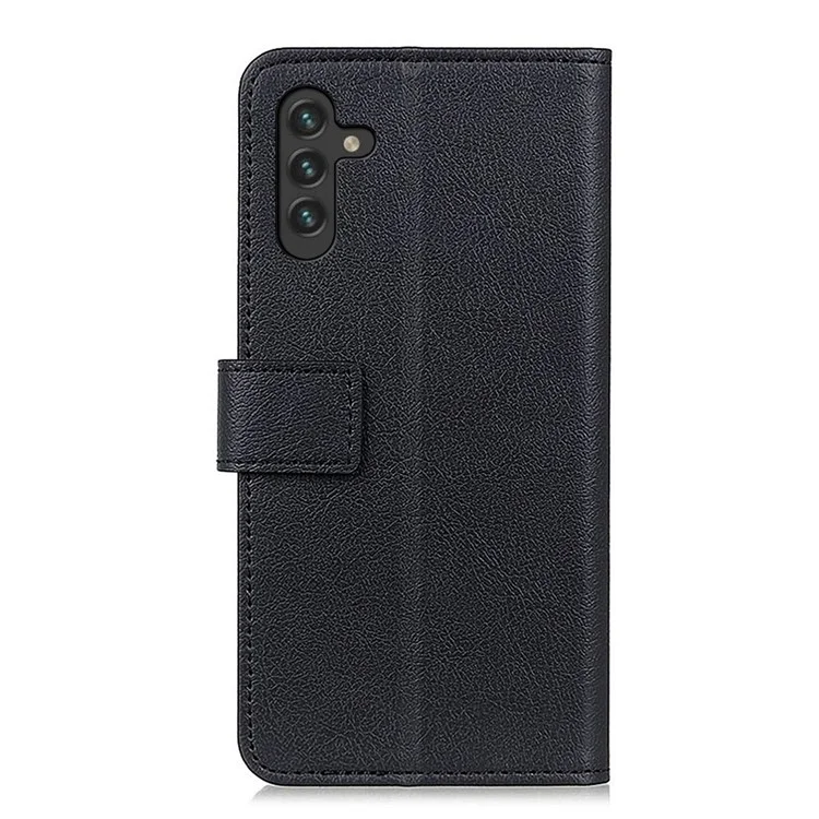 Premium PU Leather Wallet Case Stand Feature Magnetic Closure Flip Cover for Samsung Galaxy A13 5G / A04s 4G (164.7 x 76.7 x 9.1 mm) - Black