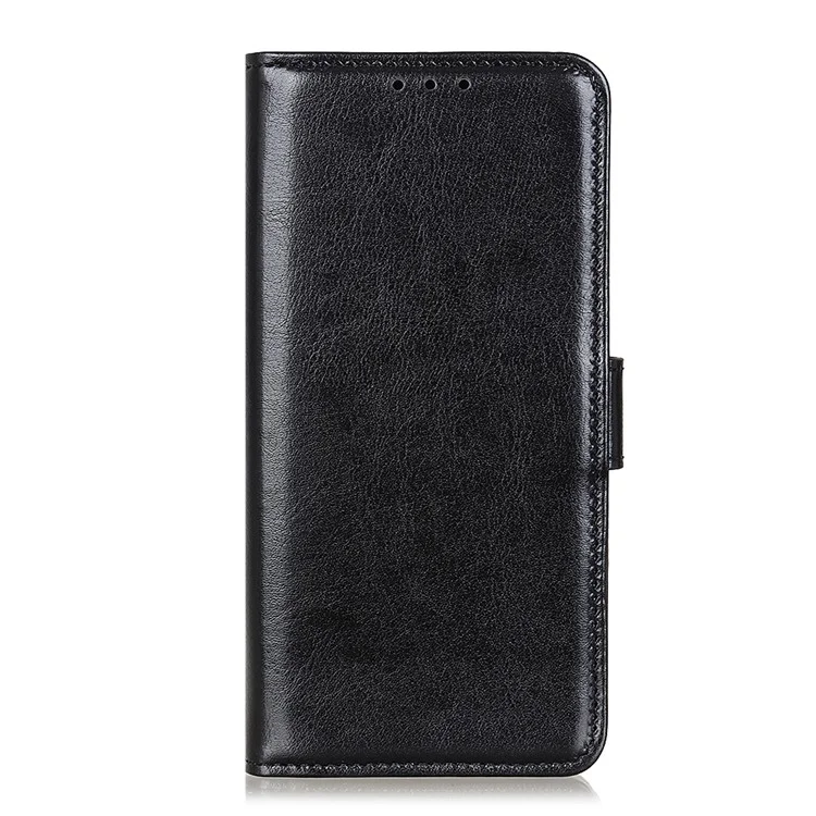 Crazy Horse Texture Folio Flip Wallet Case PU Leather Magnetic Closure Full Body Protection Stand Phone Cover for Samsung Galaxy S22 Ultra 5G - Black