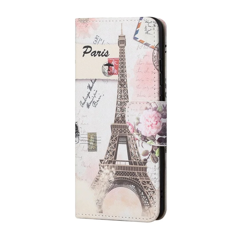 Full Body Shockproof Cross Texture PU Leather Wallet Stand Flip Pattern Printing Cover for Samsung Galaxy S22+ 5G - Tower
