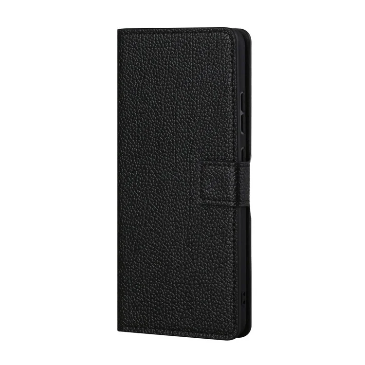 Litchi Skin Stand Leather Wallet Case Full Coverage Magnetic Clasp Cell Phone Protector Shell for Samsung Galaxy S22 5G