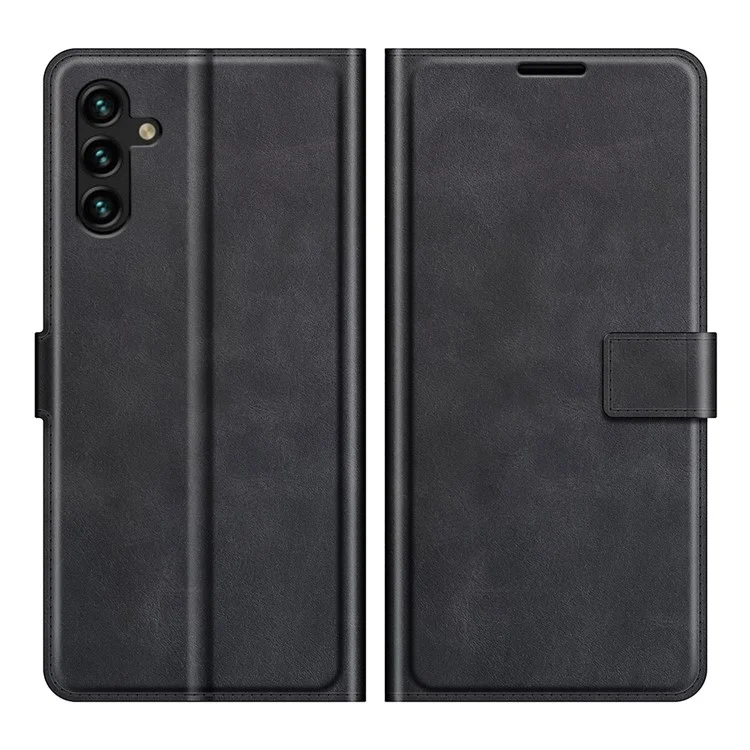 Schocksicheres Schutzpu Leder TPU Wallet Stand Telefon Flip Cover Hülle Für Samsung Galaxy A13 5g - Schwarz