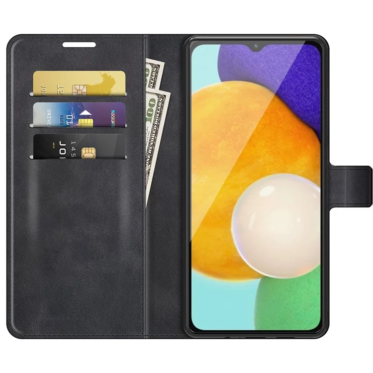 Shockproof Protective PU Leather TPU Wallet Stand Telefono Flip Cover Case Per Samsung Galaxy A13 5G - Nero