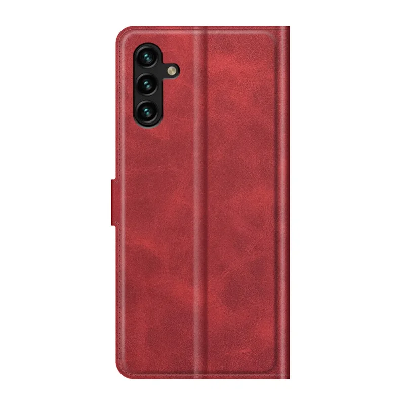 Shockproof Protective PU Leather TPU Wallet Stand Phone Flip Cover Case for Samsung Galaxy A13 5G / A04s 4G (164.7mm) - Red