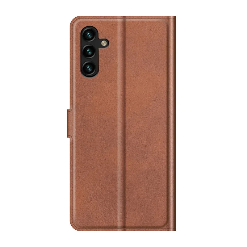 Shockproof Protective PU Leather TPU Wallet Stand Phone Flip Cover Case for Samsung Galaxy A13 5G / A04s 4G (164.7mm) - Light Brown