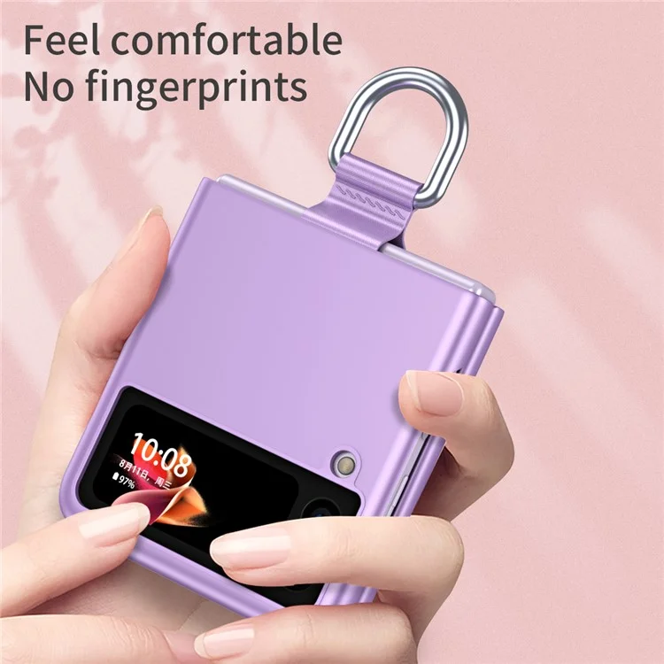 Чехол для телефона Samsung Galaxy Z Flip3 5G с антибликовым покрытием, защитой от отпечатков пальцев и съемной подставкой - зеленый