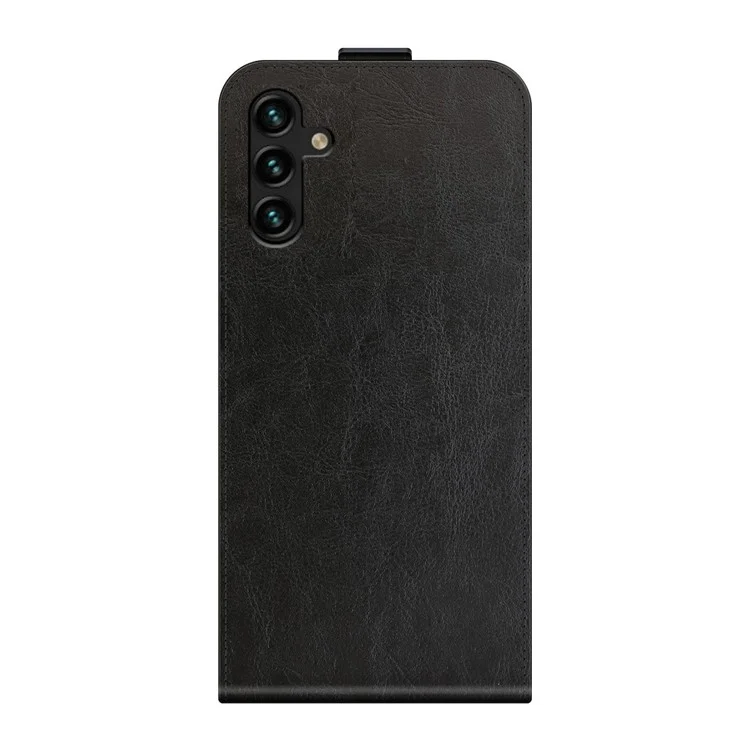 Crazy Horse Texture Fermoir Magnétique Case De Protection En Cuir Anti-goutte Vertical Tapis De Téléphone Avec Fente Pour Samsung Galaxy A13 5G - Le Noir