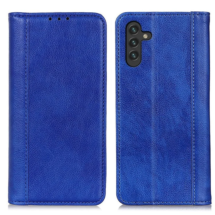 Tlubleder Stilvolle Litchi Textur Wallet Telefon Case Stand Auto Absorbiert Magnetische Schließungsfliphülle Für Samsung Galaxy A13 5g - Blau