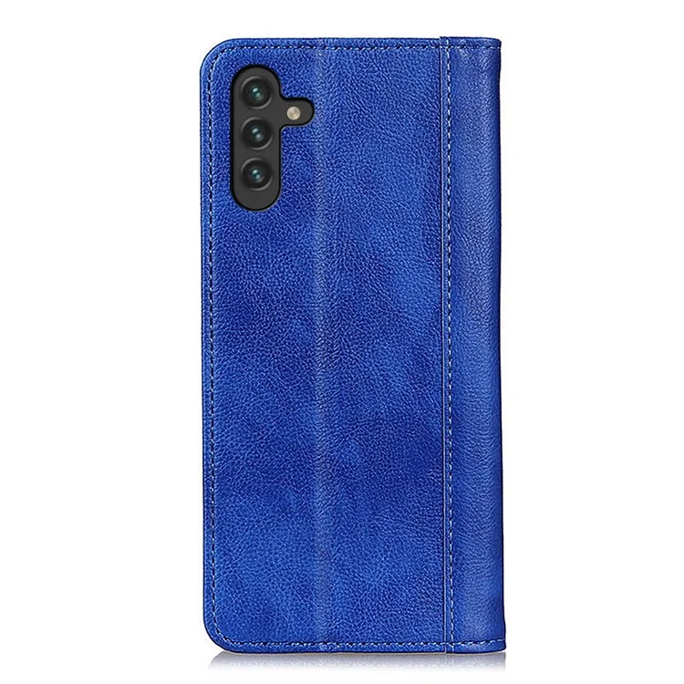 Tlubleder Stilvolle Litchi Textur Wallet Telefon Case Stand Auto Absorbiert Magnetische Schließungsfliphülle Für Samsung Galaxy A13 5g - Blau