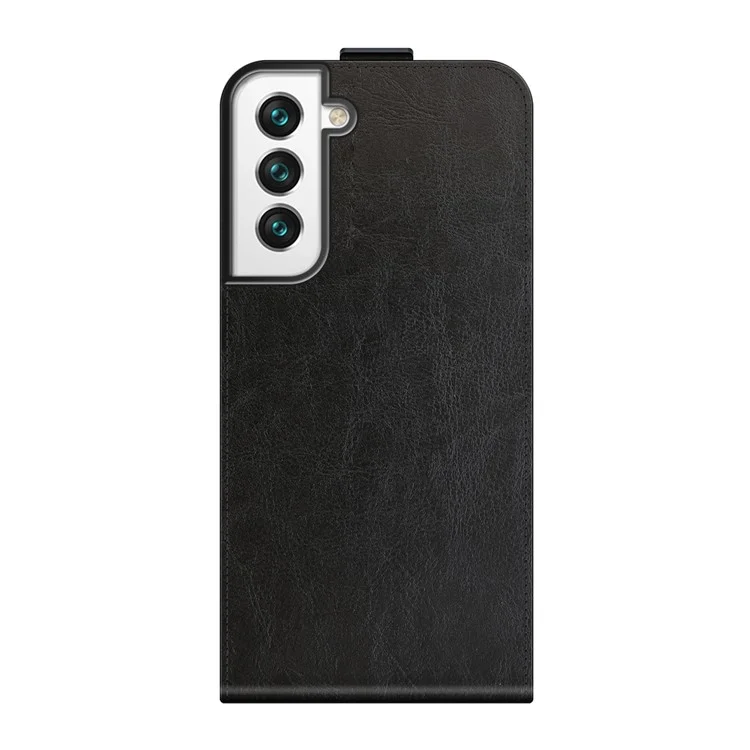 Crazy Horse Texture Magnetic Class Pelle in Pelle Ben Protetta Vertical Flip Telefono Copertina Custodia Per Samsung Galaxy S22 5G - Nero