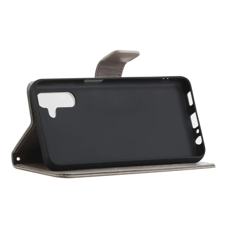 Pattern Printing PU Leather Wallet Stand Magnetic Closure Flip Case for Samsung Galaxy A13 5G / A04s 4G (164.7mm) - Blue Butterfly