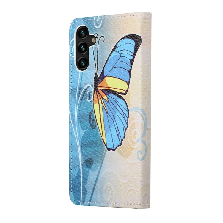 Custodia protettiva per portafoglio con motivo a farfalla blu per Samsung Galaxy A13 5G / A04s 4G (164,7 x 76,7 x 9,1 mm)