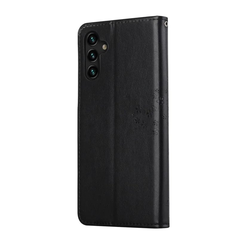 Capa de Telemóvel em Pele com Carteira, Capa Tipo Dobrável com Estampa de Coruja e Árvore, com Suporte para Samsung Galaxy A13 5G / A04s 4G (164,7 mm) - Preto