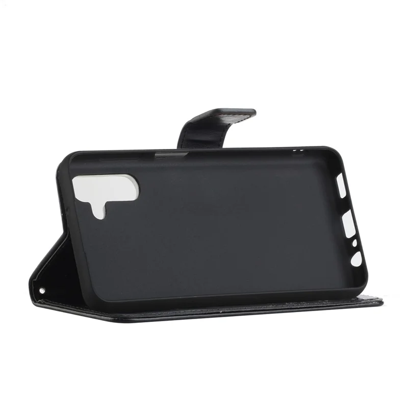 Capa de Telemóvel em Pele com Carteira, Capa Tipo Dobrável com Estampa de Coruja e Árvore, com Suporte para Samsung Galaxy A13 5G / A04s 4G (164,7 mm) - Preto