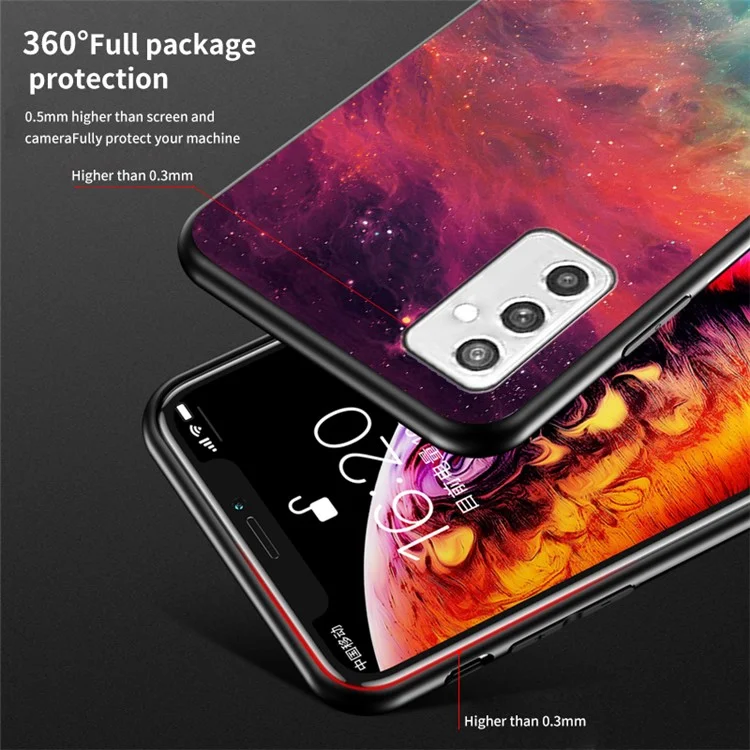 Sparry Sky Series Soft TPU Bumper Рама Shock -resyper Themed Glass Apple Для Samsung Galaxy M52 5G - Мечта Starry Sky