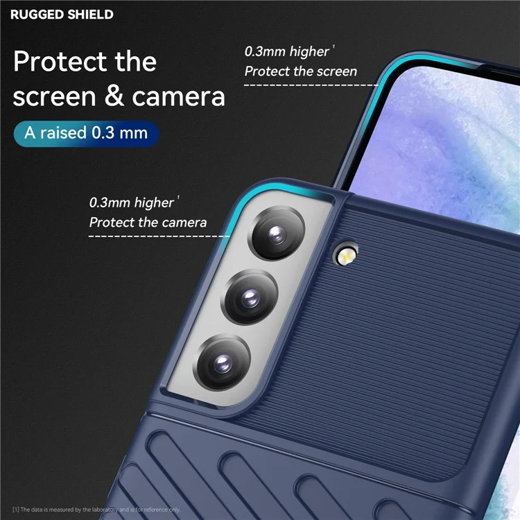 Thunder Series Twill Design Anti-Scratch Anti-Fingerprint Soft TPU Mobile Phone Back Case Cover for Samsung Galaxy S22 5G - Blue
