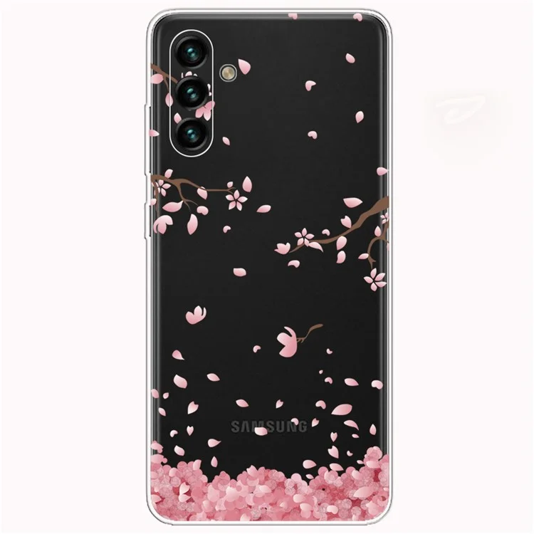 Pattern Printing Design Soft TPU Clear Shock Absorption Anti-Scratch Phone Case for Samsung Galaxy A13 5G / A04s 4G (164.7 x 76.7 x 9.1 mm) - Falling Flowers