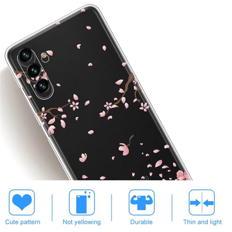 Pattern Printing Design Soft TPU Clear Shock Absorption Anti-Scratch Phone Case for Samsung Galaxy A13 5G / A04s 4G (164.7 x 76.7 x 9.1 mm) - Falling Flowers