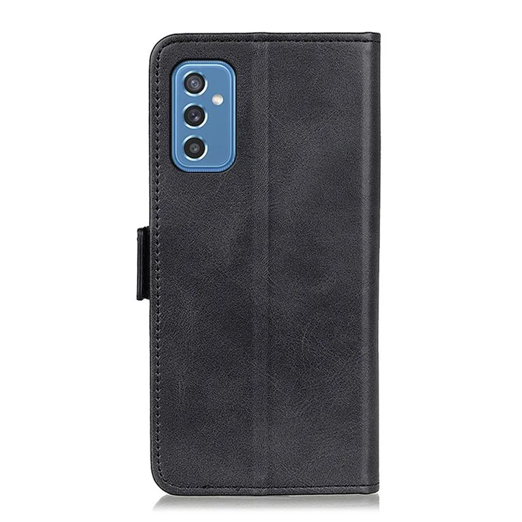 Shockproof Flip Cover Magnetic Closure Leather Wallet Stand Case for Samsung Galaxy M52 5G - Black