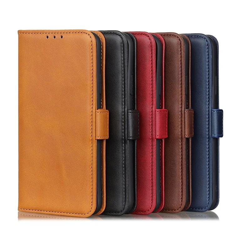 Shockproof Flip Cover Magnetic Closure Leather Wallet Stand Case for Samsung Galaxy M52 5G - Black
