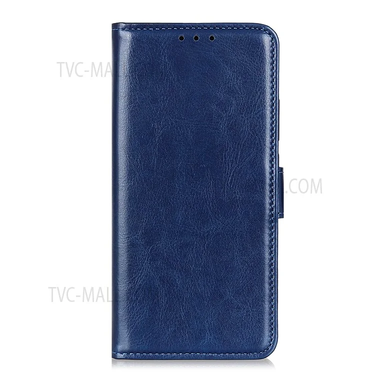 Para Samsung Galaxy M52 5G Funda de Billetera de Cuero de Caballo Loco Resistente a los Golpes, Funda Protectora con Tapa Magnética Plegable - Azul