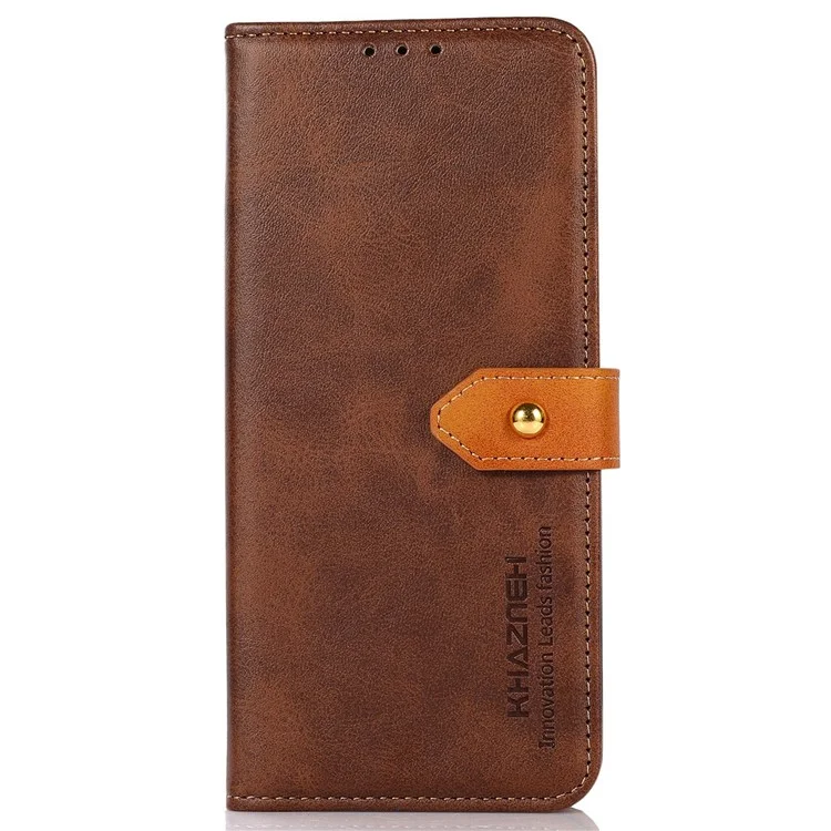 KHAZNEH para Samsung Galaxy M52 5G Funda de teléfono de cuero PU + TPU con cierre magnético, soporte, a prueba de golpes - Marrón