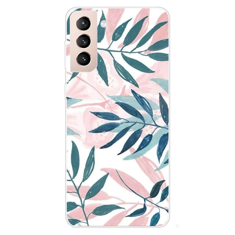 Full-Around Slim Soft Flexible TPU Pattern Printing Cover for Samsung Galaxy S22 5G - Leaves