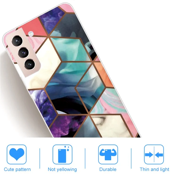 Marble Series Design B Pattern Printing Soft TPU Anti-Drop Protective Back Cover for Samsung Galaxy S22 5G - Style F