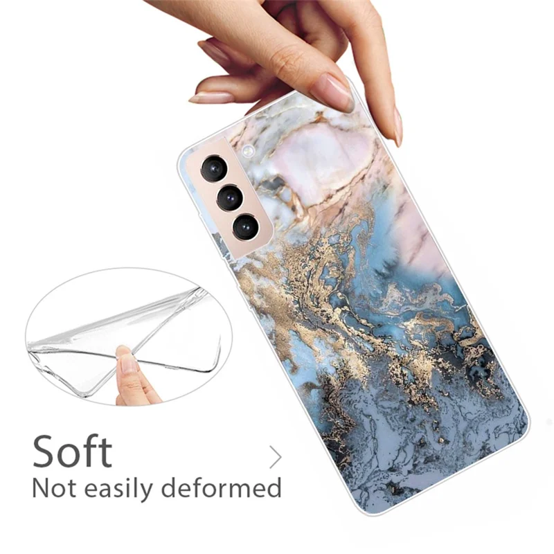 Marble Series Design B Pattern Printing Soft TPU Anti-Drop Protective Back Cover for Samsung Galaxy S22 5G - Style W