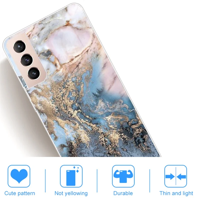 Marble Series Design B Pattern Printing Soft TPU Anti-Drop Protective Back Cover for Samsung Galaxy S22 5G - Style W