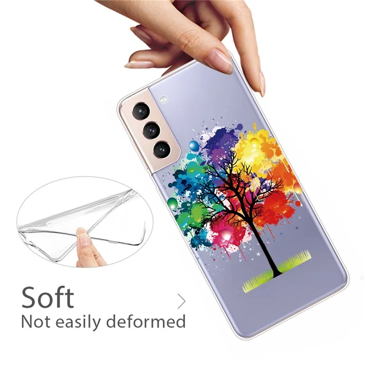 Pattern Printing Design IMD Scratch Resistant Soft TPU Protective Phone Case for Samsung Galaxy S22 5G - Albero Colorato