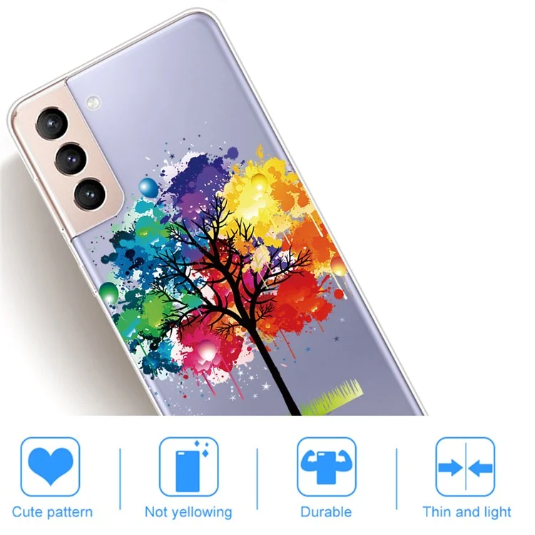 Pattern Printing Design IMD Scratch Resistant Soft TPU Protective Phone Case for Samsung Galaxy S22 5G - Albero Colorato