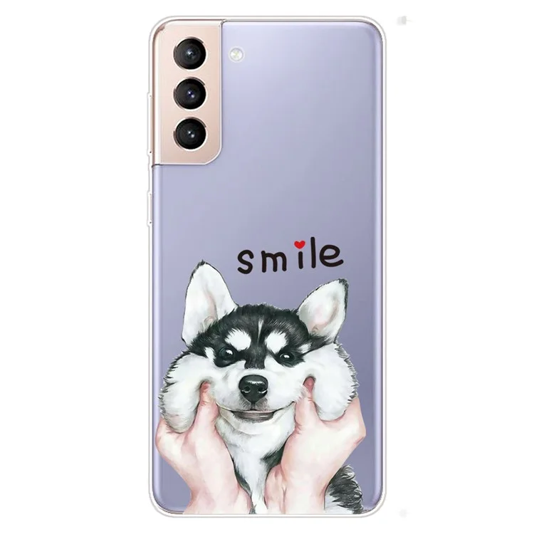IMD Pattern Printing Soft Flexible TPU Shockproof Protective Phone  Case for Samsung Galaxy S22 5G - Smile Husky