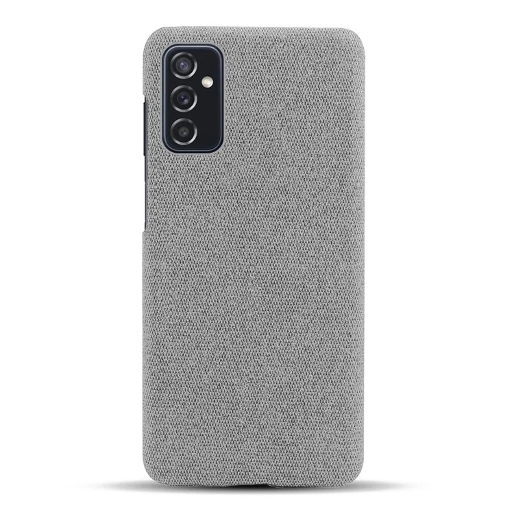 KSQ Good Protection Phone Cover Cloth Coated Plastic Phone Case for Samsung Galaxy M52 5G - Light Grey