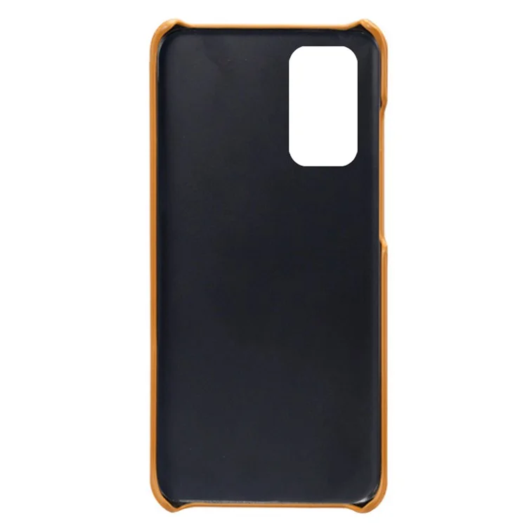 KSQ Premium PU Leather + PC Anti-Scratch Hard Étui Avec Des Emplacements à Double Carte Pour Samsung Galaxy M52 5G - Orange