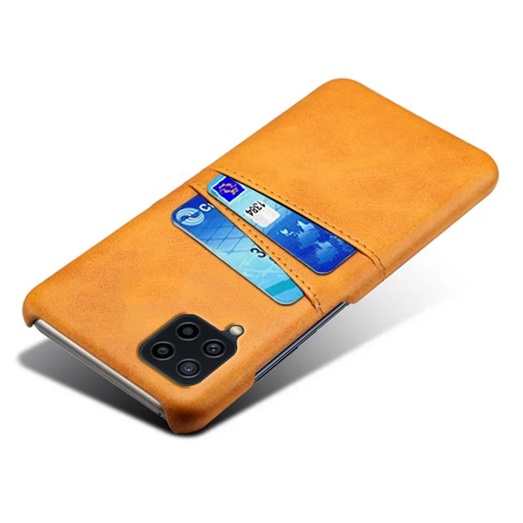 KSQ Two Card Slots Design Durável Caso de Couro PU Durável Tampa do Telefone Phone Para Samsung Galaxy F22 / M22 4G / M32 4G (versão Global) - Laranja