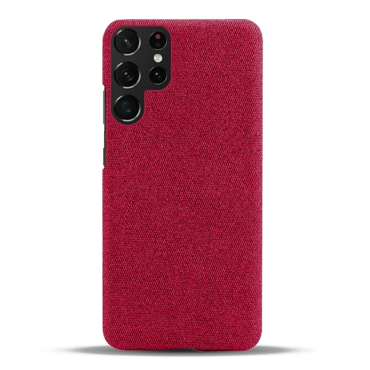 KSQ Para Samsung Galaxy S22 Ultra 5G Teléfono Back Shell Class Case de Plástico Recubierto de Plástico - Rojo