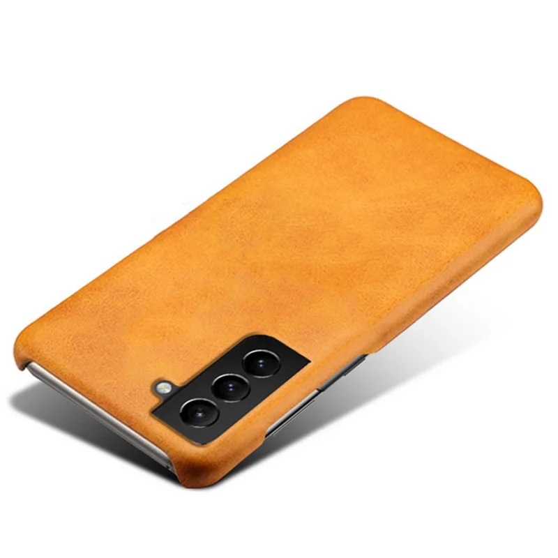 KSQ Para Samsung Galaxy S22+ 5G Carcasa de teléfono duradera Funda de PC recubierta de piel sintética - Naranja