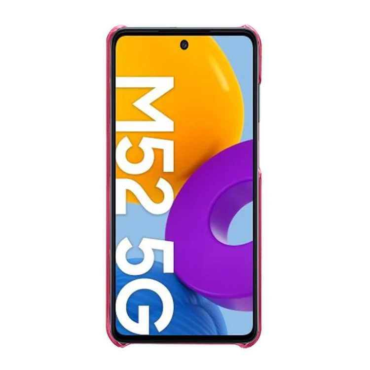 Прочный пластиковый чехол+чехол из искусственной кожи для Samsung Galaxy M52 5G - Розовый